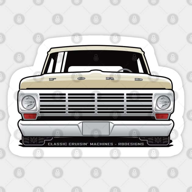 1969 Bumpside Truck Yellow Sticker by RBDesigns